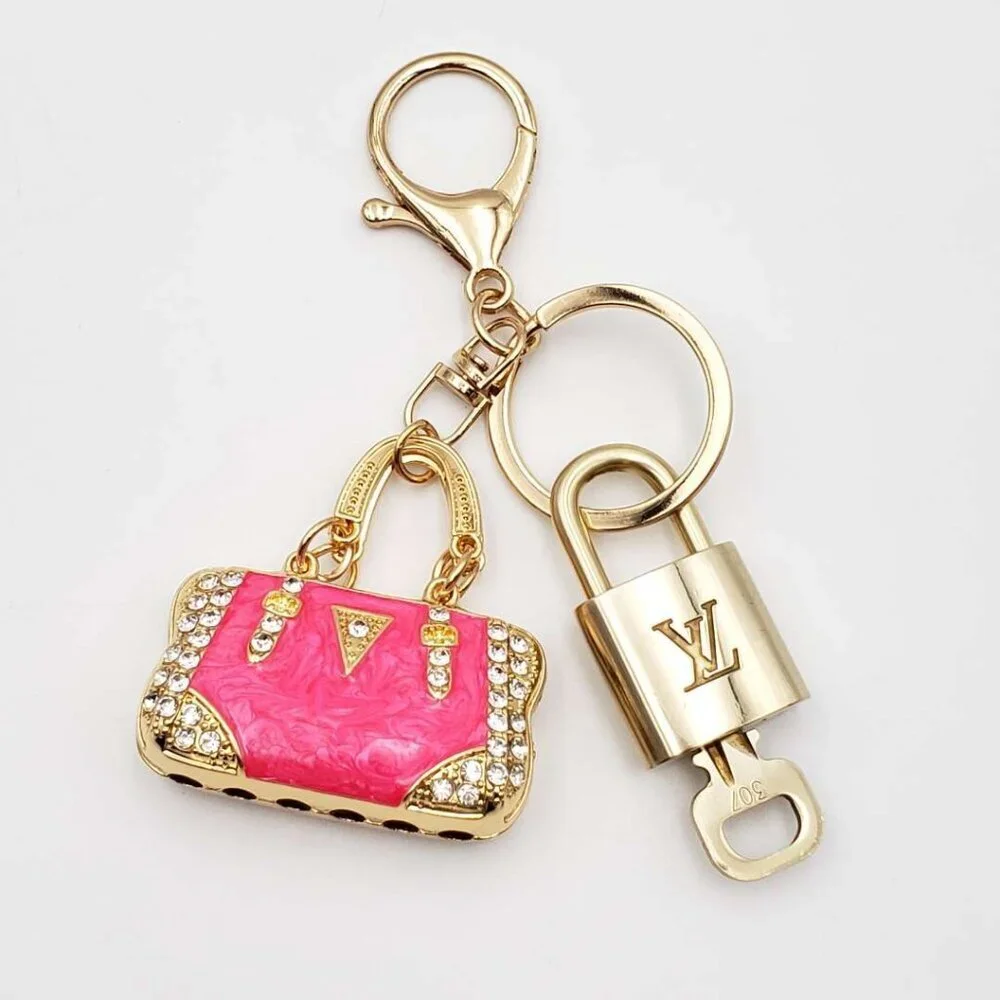 Authentic Louis Vuitton Gold Lock 🔒 Keychain Bag Unbranded Charm LV - Picture 3 of 7